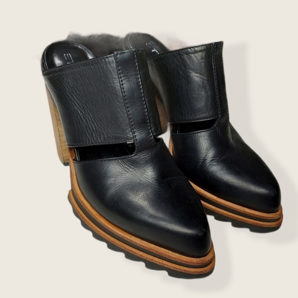 Strategia Chunky Black Italian Leather - Picture 2 of 7